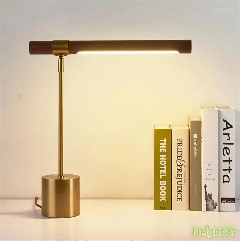 Table Lamps Nordic Simple Wood Desk Light LED Bedroom Bedside Adjustable Fixture Creative Decoration Lighting GIFT