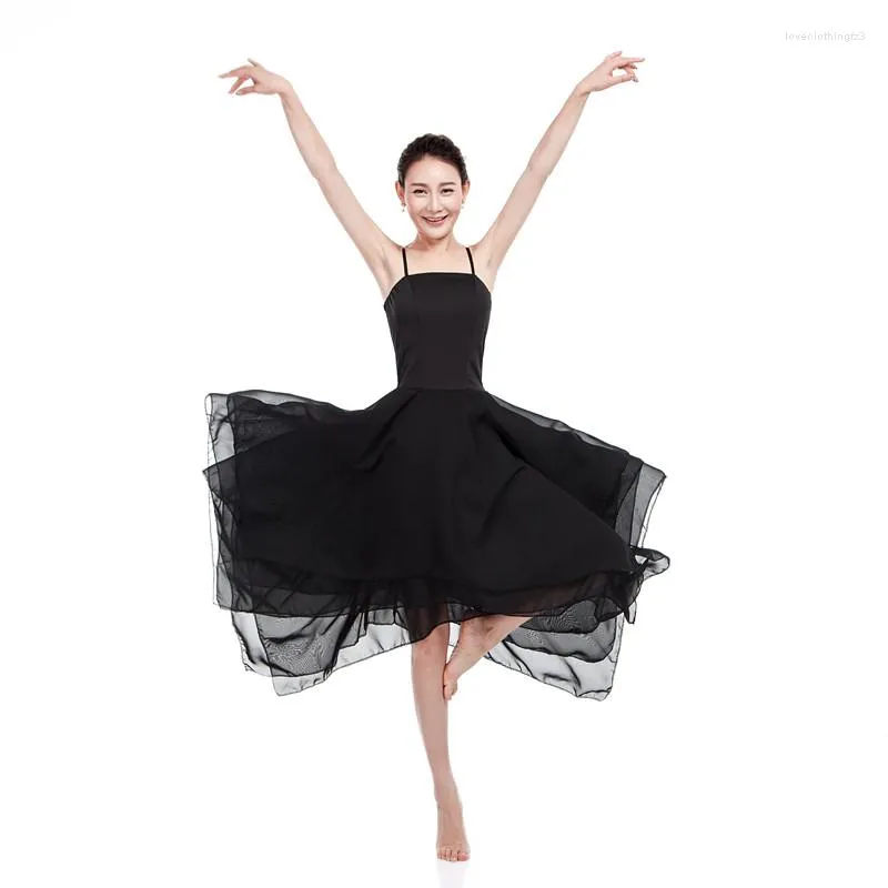 Scenkläder Vita dansdräkter för vuxna Balett Tutu-kjol Elegant lyrisk modern samtida kostymer Lång ballerinadräkt flicka