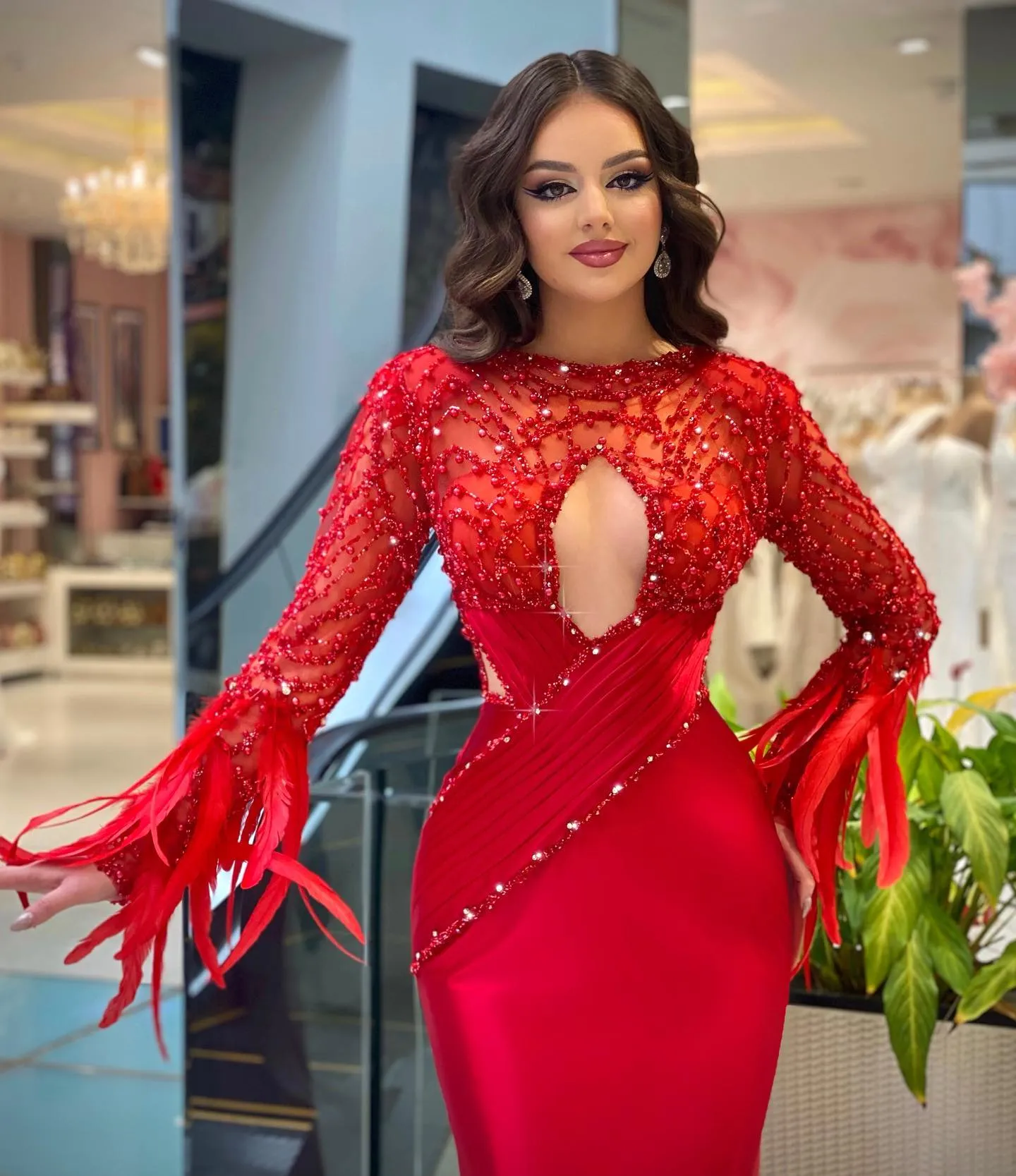 Mermaid dress with bell sleeves top