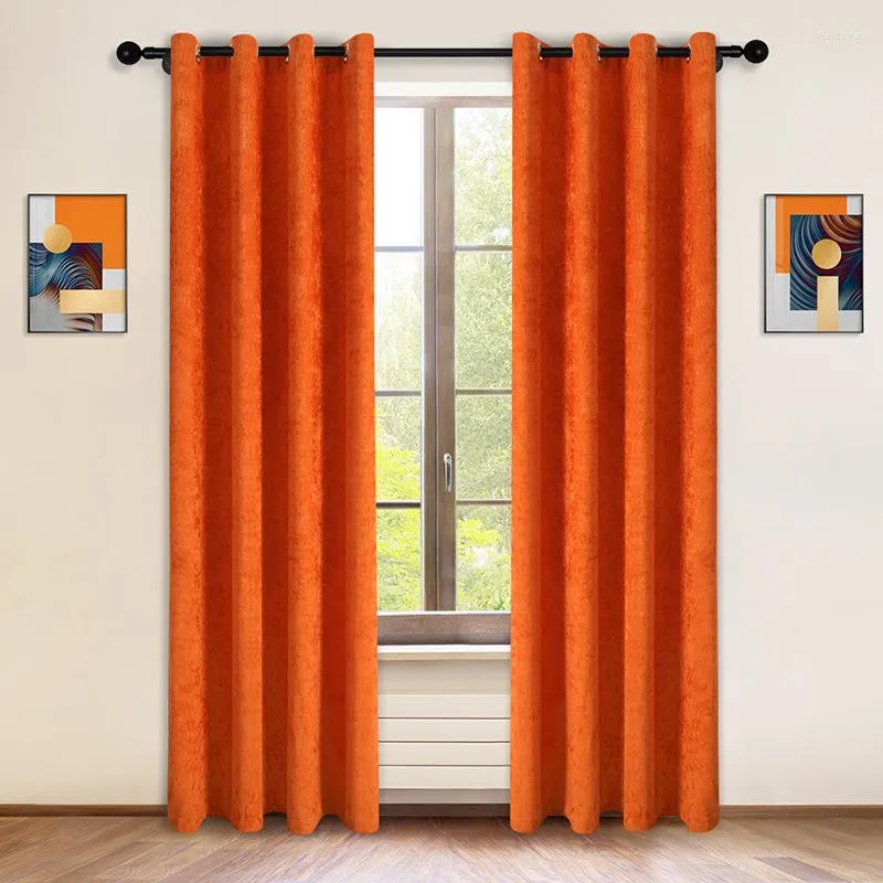 Tende arancione arancione arancione tende per occhielli per soggiorno per la camera da letto marrone