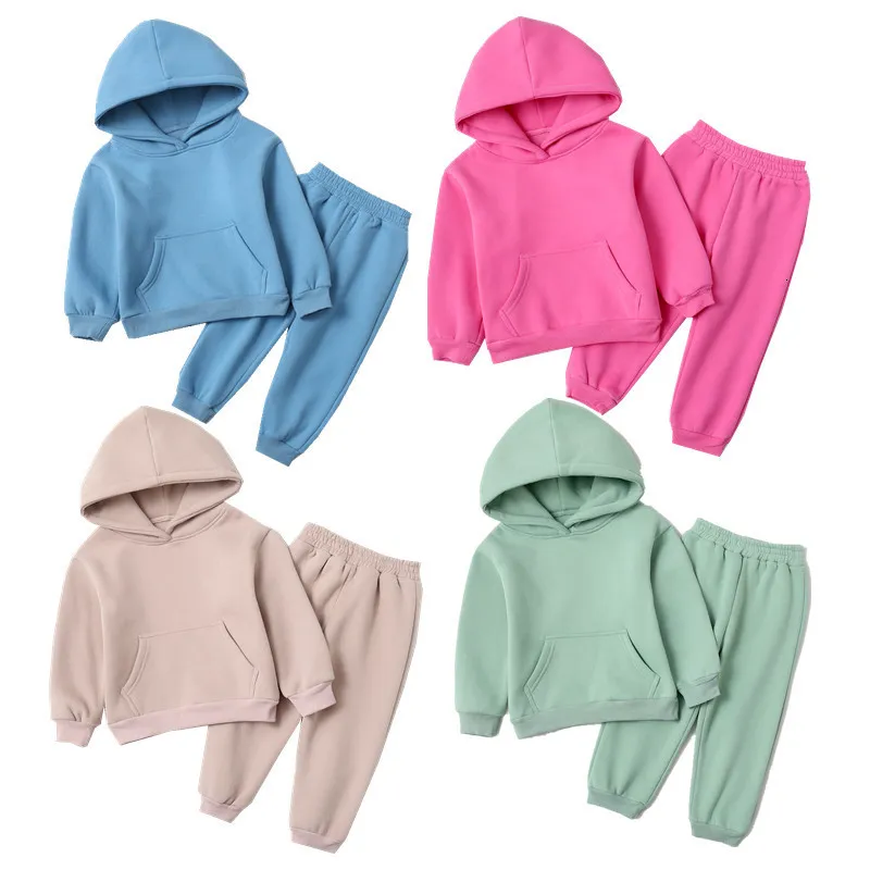 Kleidung Sets Frühling Herbst Kinder Mädchen Kleidung Baby 2 stücke Winter Kinder Pullover Hosen Für Jungen Baumwolle Tops Mit Kapuze anzüge 230202