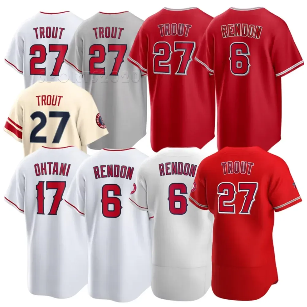 2023 17 koszulka Shohei Ohtani 20 Jared Walsh 3 Taylor Ward 22 David Fletcher 2 Luis Rengifo 7 Jo Adell 27 Mike Trout 6 koszulki baseballowe Anthony Rendon