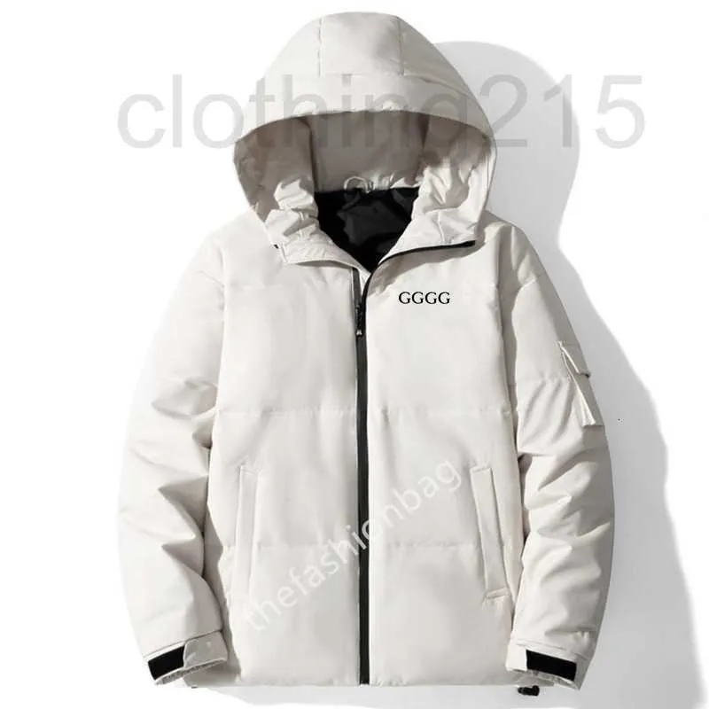 Men's Down & Parkas Designer French designer new winter hooded down jacket brand letter casual white duck 100% polyester fiber M-3XL 4H3P