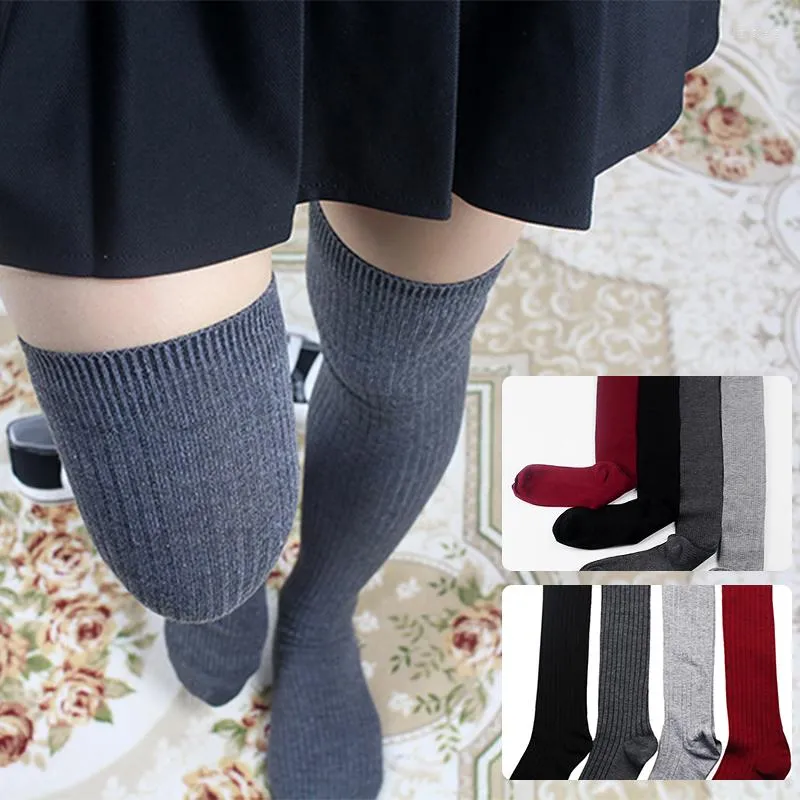 Sports Socks Women's Knee High Stockings Knitting Long Elastic Rib Design Over The Warm Legs Tights For Winter Fall B2Cshop