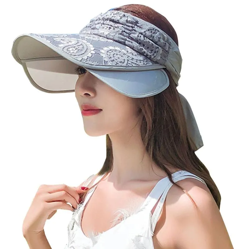 Korean Style Lace Canvas Sun Visor Hat  With Wide Brim, Adjustable  Sun Visor And Chin Strap For Women Perfect For Beach And Baseball Cap Use  From Wendallel, $18.2