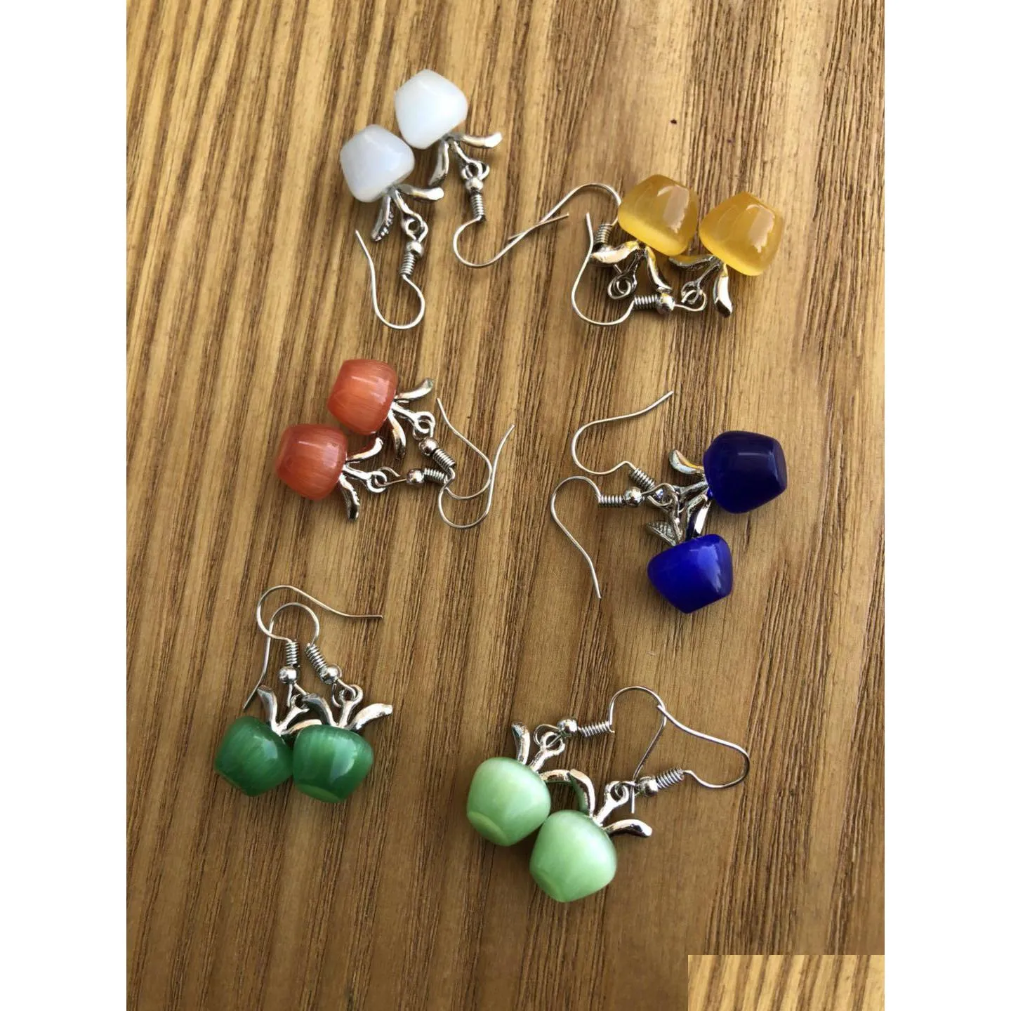 Dangle Lustre 7 Couleurs Pomme Oeil De Chat Pierre Perle Boucles D'oreilles Bijoux Naturels Goutte Meilleur Cadeau Pour Les Femmes Livraison Dhlkt