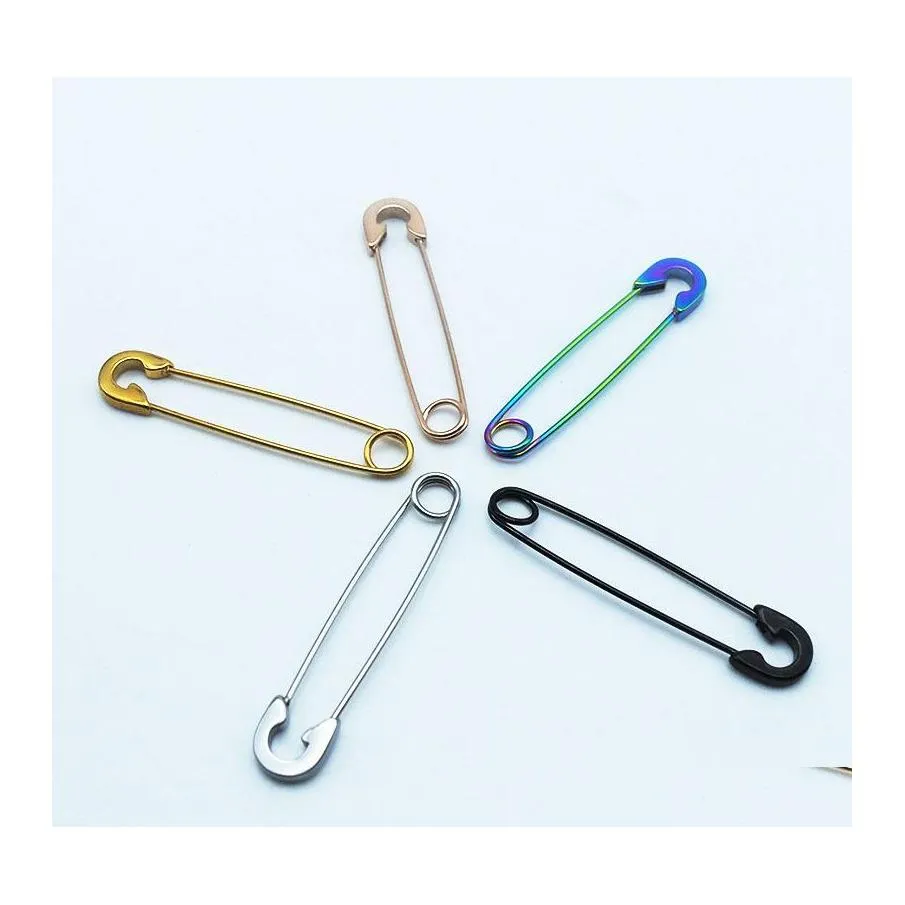 Dangle Chandelier Fashion Safety Pins Earring For Women 1 Pair Stainless Steel Punk Rock Brief Style Puncture Men Delicate Jewelry Ot9Wu