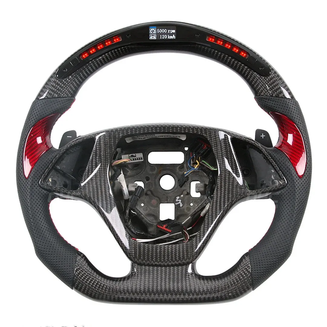 Volant Led en Fiber de carbone, direction Automobile pour roues de course Corvette C7