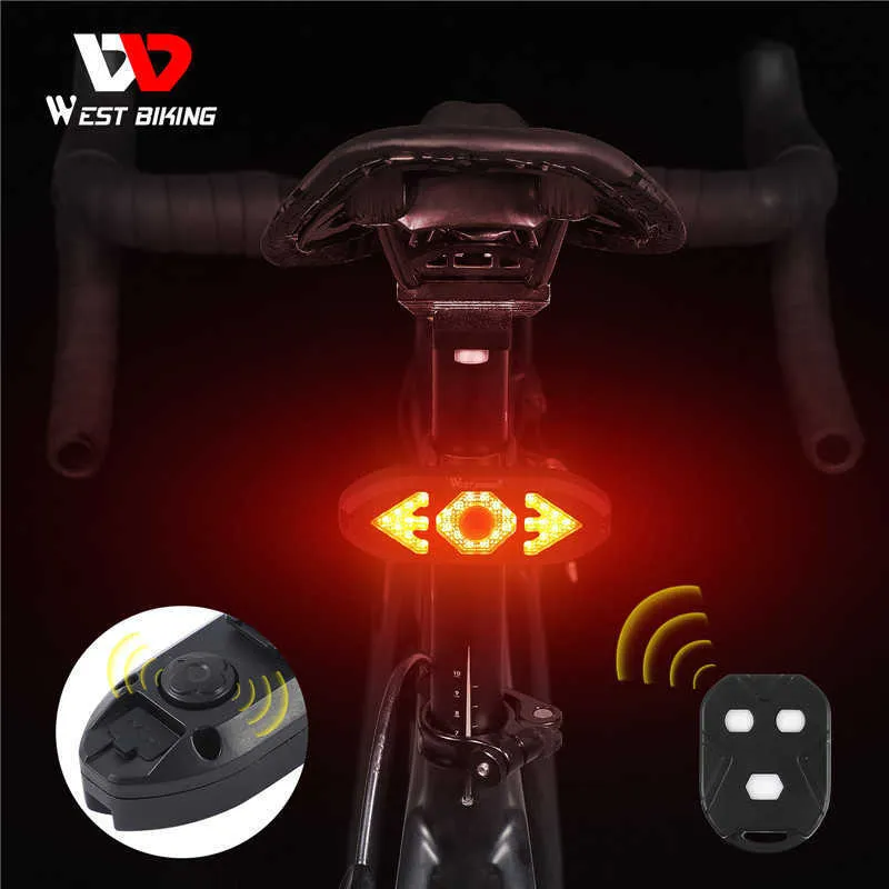s Bike Remote Control Taillight Lamp USB Charging Turn Signals Waterproof Riding Safety Warning Light Bicycle Parts 0202