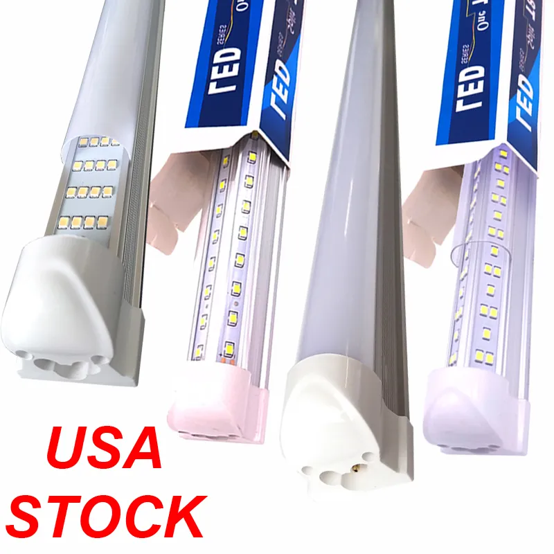 V-Shaped 4ft 5ft 6ft 8ft T8 LED Lights Integrated LED Tube Light Fixtures 4 Row LEDs SMD2835 LED Lights Stock in USA lighting oemled