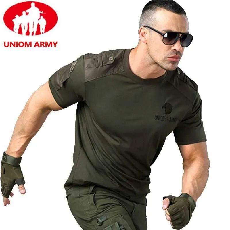 Herr t-shirts armé t-shirt militär t-shirt stil taktisk t-shirt urban herrar gröna för män last enhetlig kortärmad manlig tee tshirt svart g230202