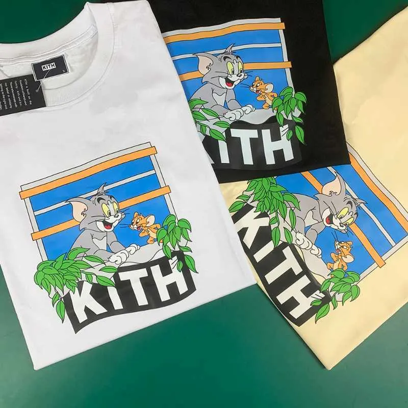 メンズTシャツkith高品質の漫画デジタルプリント半袖男性女性マウスTシャツG230202