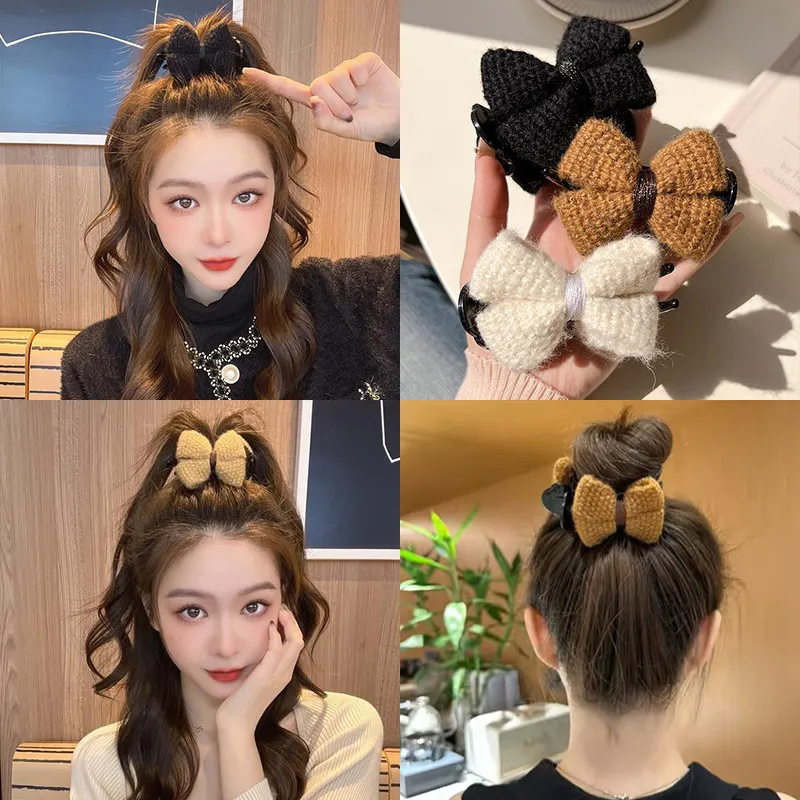 ヘアドレッサーアクセサリー両面ボウノットボールヘッドグラブクリップヘッドドレスハイセンス秋と冬のヘアピンヘアピンヘアピンヘアピンハイポニーテールヘアピン女性