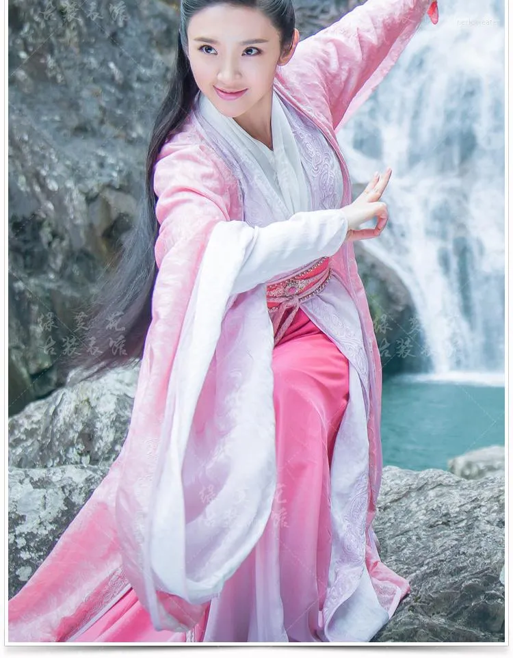 Scenkläder rosa broderi kvinnors kostymkvinna för 2023 est zhu xian qing yun zhi