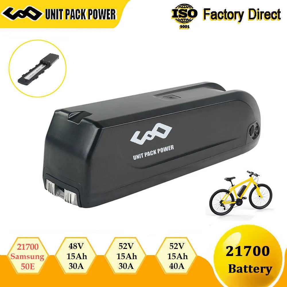 21700 Batteria EBike 48V 52V 15Ah Batteria Samsung 50E Hailong Downtube per kit motore Bafang Tongsheng 500W 750W 1000W 1500W