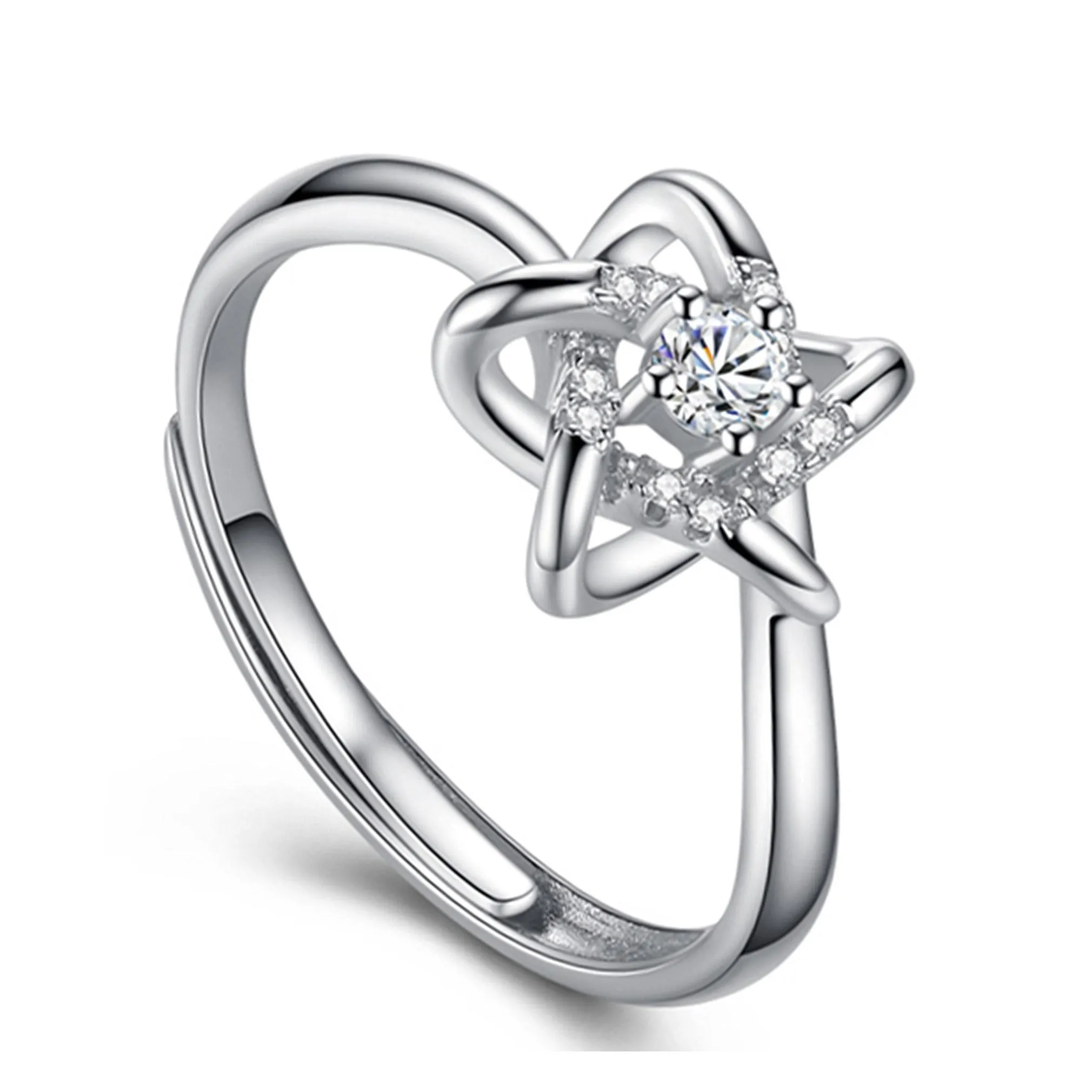 Anelli a fascia Pentagram Ring Ladies Party Jewelry Gift Star Open Drop Delivery Dhgzm