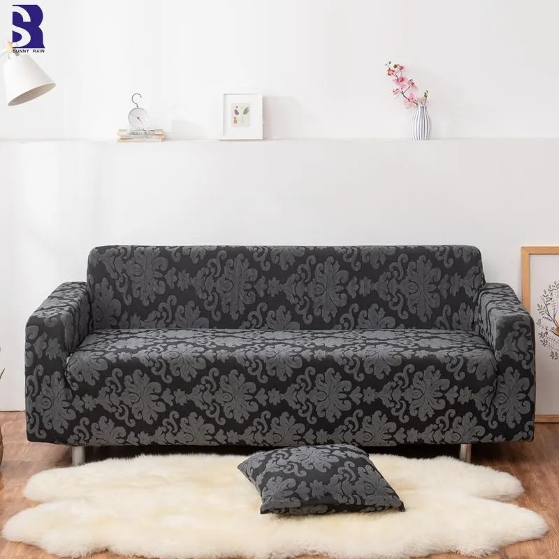 Chair Covers SunnyRain 1-Piece Jacquard Elastic Sofa Cover I Shape Couch For Living RoomChair