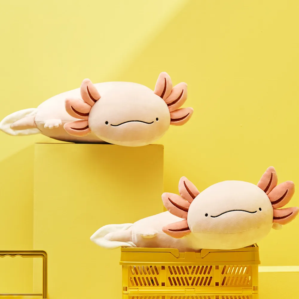 플러시 인형 귀여운 도롱뇽 axolochi axolotl 봉제 장난감 소프트 ambystoma mexicanum plush doll 박제 동물 베개 쿠션 소녀 아기 선물 홈 230202