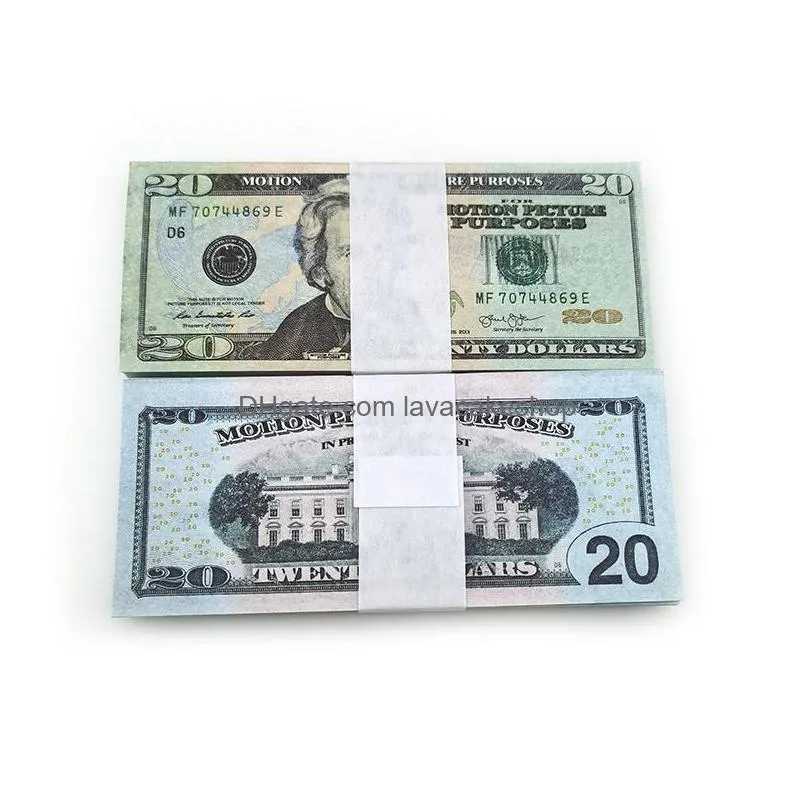 Autres fournitures de fête festive 2022 Fake Money Banknote 10 20 50 100 200 500 Dollar Euros Réaliste Toy Bar Props Copie Devise Movi Dh31LZDEI