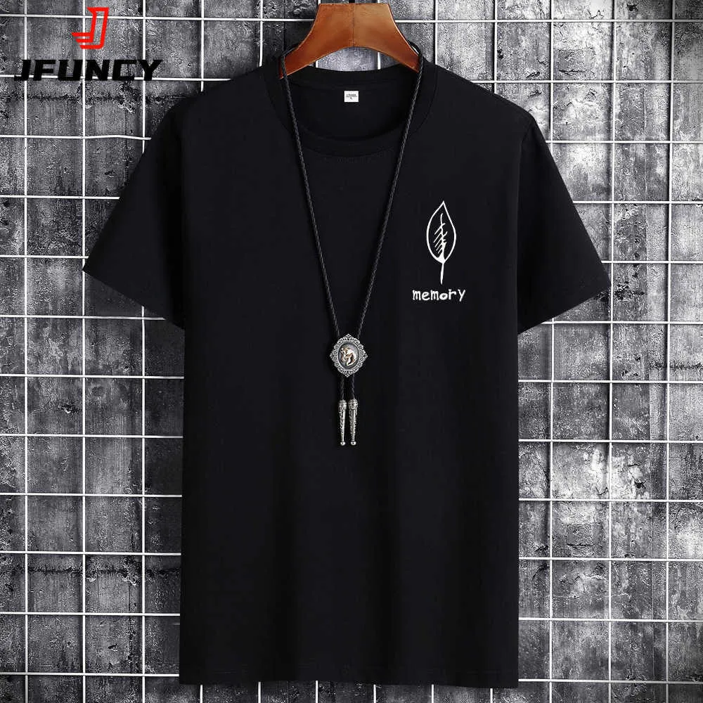 Camisetas masculinas jfuncy S-6xl Men com algodão camiseta de algodão Tops de verão Camiseta curta