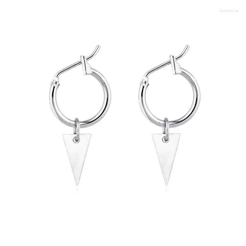 Hoop Huggie Boucles D'oreilles Gypsy Cercle Sans Fin À La Main En Métal Or Couleur Simple Petit Triangle Boucle D'oreille Pour Femmes Hommes Chic Bijoux Jewelr Dh6Y4