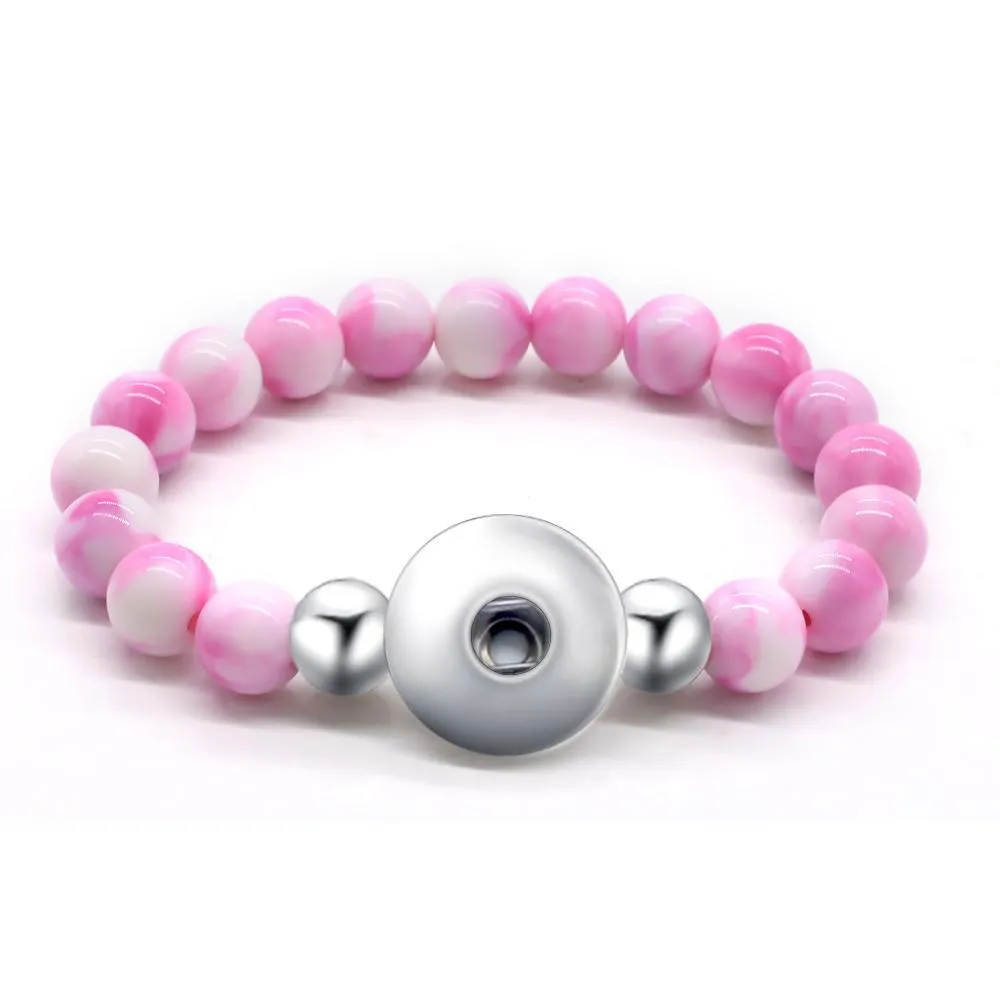 Bracciale in pietra naturale con perline a scatto Bracciale rigido con pietre preziose fatto a mano con braccialetti con ciondolo a bottone per gioielli con consegna a goccia da donna Dhrh9