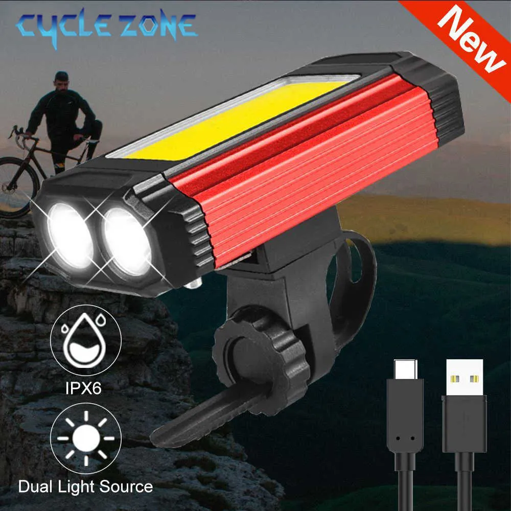 S 1200 LUMENS BICKING IMPORTANTE USB Recarregável Banco de energia LED de LED Banco de energia brilhante para ciclismo Lâmpada de luz dianteira 0202