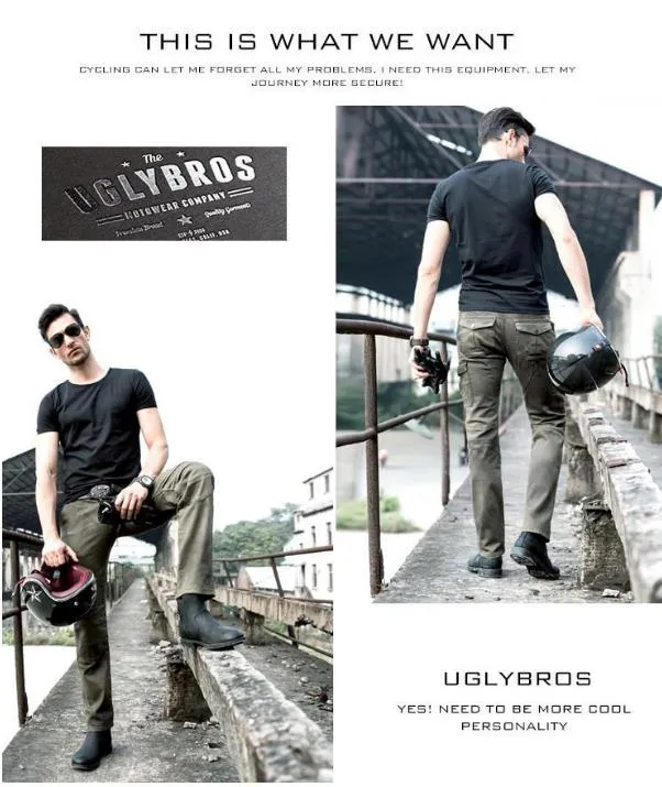 S 2色Uglybros Motorpool UBS06 Jeans Leisure Motelcycle Jeans Pants of Mocomotive Army Motor Pants329y