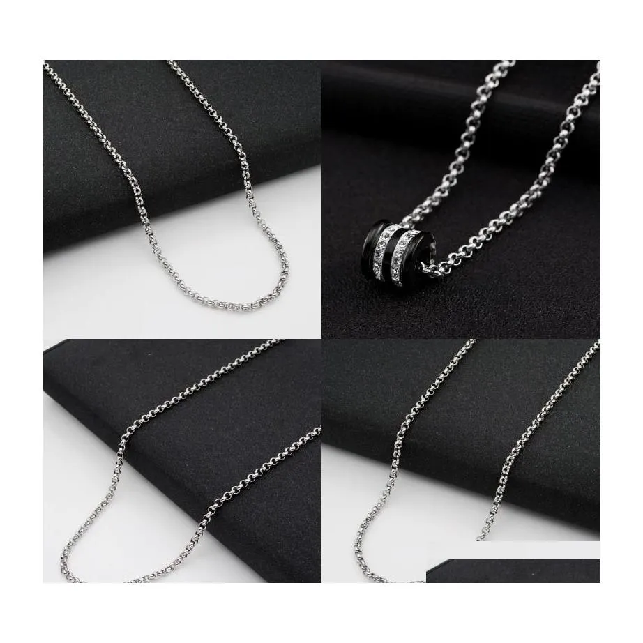 Chaînes 2Mm 2.5Mm M 4Mm Lien En Acier Inoxydable Pour Hip Hop Pendentif Colliers Femmes Hommes Bijoux Drop Delivery Pendentifs Dhnun