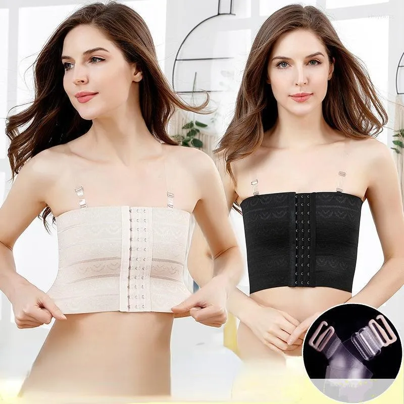 Moldeadores de mujer Transpirable Hebilla Pecho corto Carpeta de pecho Trans con correas de sujetador Tops Tomboy Intimates Shaper