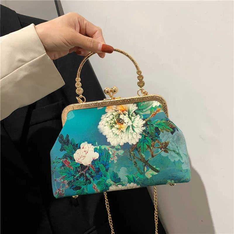 Exquisite Embroidery Evening Bags For Women Purse And Handbag Flowers Dinner Clutch Hand Ladies Chain Crossbody Shoulder 230202