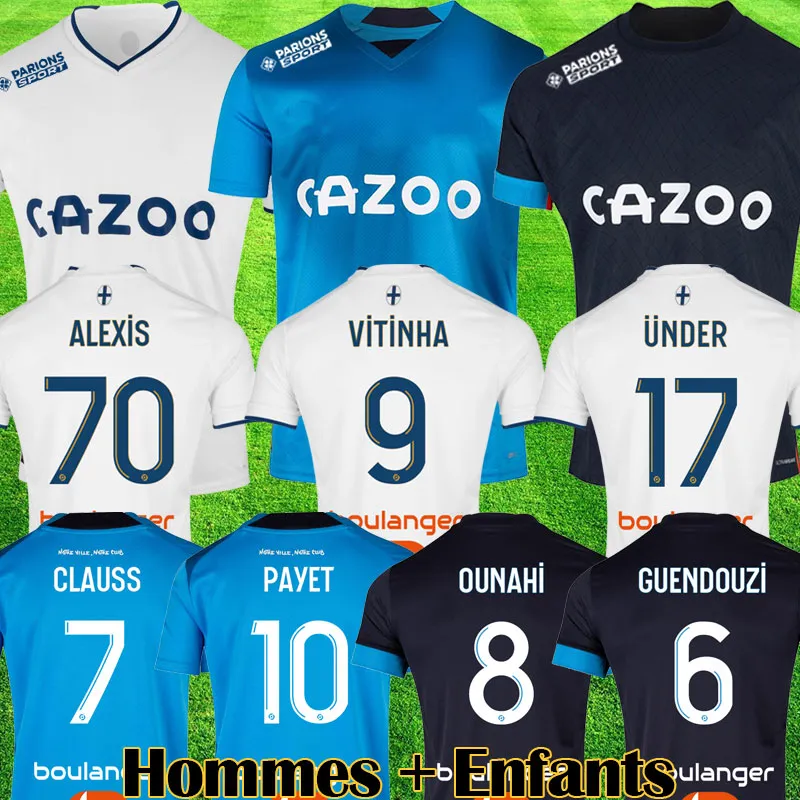 Maillot 2022 Alexis Sanchez voetbaltruien Fans Player Versie Vitinha Marseilles Maillots de Foot 2023 Under Payet 22 23 Ounahi Men Jersey Guendouzi Kids Shirts