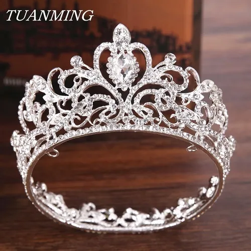 Gioielli per capelli da sposa Colore argento Cristallo Corona Principessa Tiara Accessori Rotondo Piccolo per ragazza Ornamento 230202