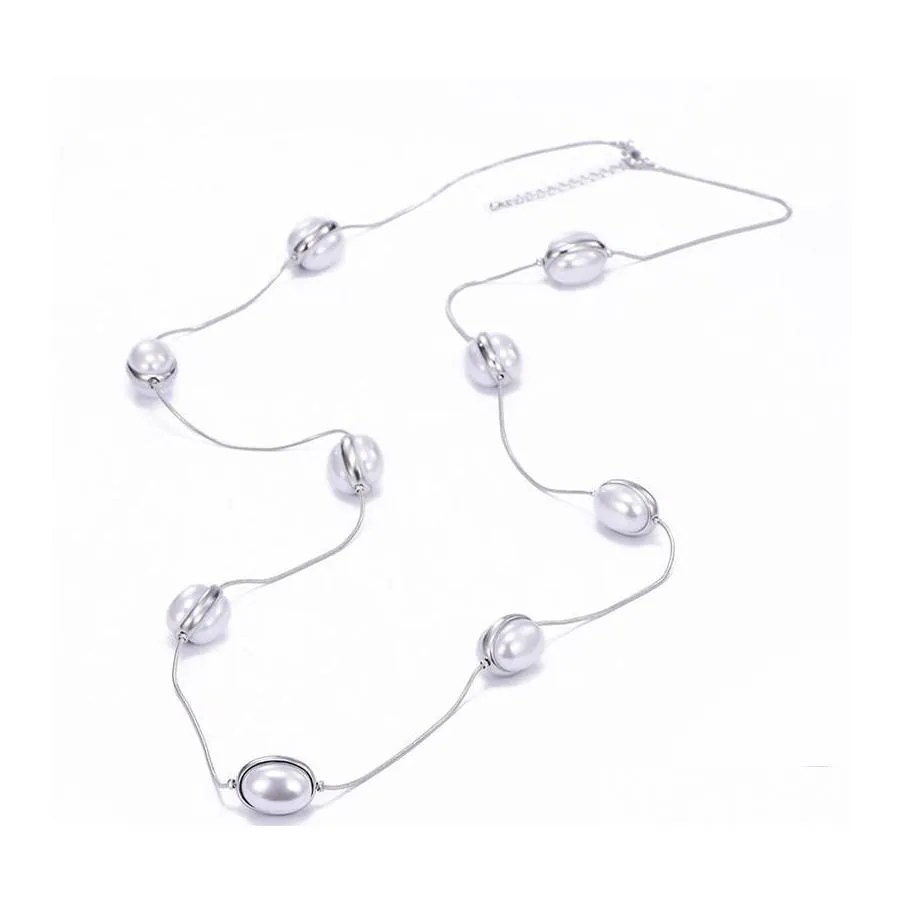 Hanger kettingen mode parel ketting schattige liefde lange ketting voor vrouwen klassieke kralen groothandel sieraden drop levering hangers otnvx