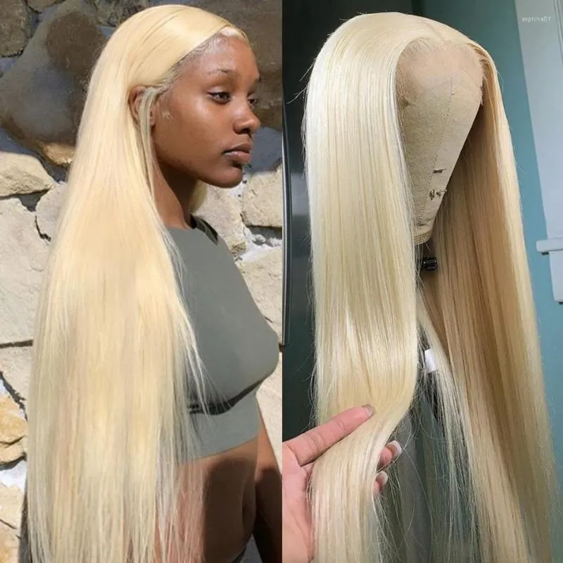 Inch 613 Honey Blonde 13x4 Bone Straight Lace Front Human Hair Wigs Brazilian Remy Color 13x6 Frontal Wig Women