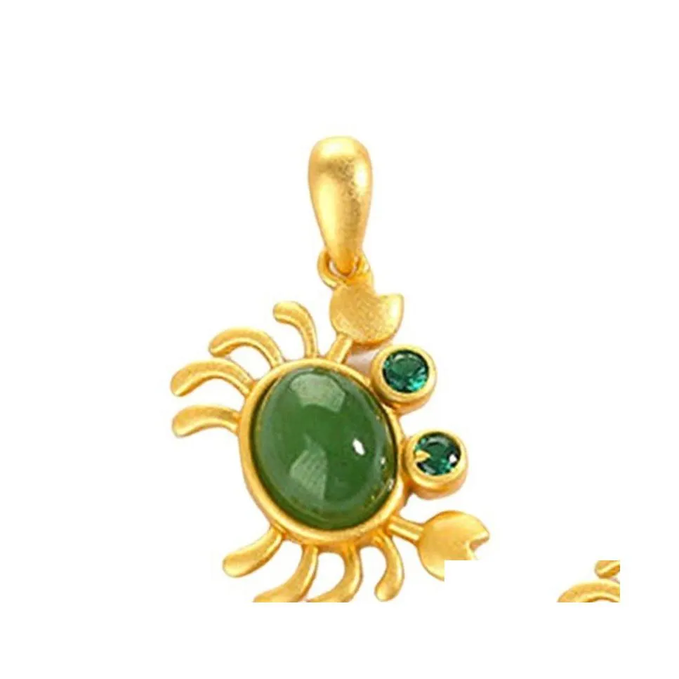 Colar de colar de pingente de colar de caranguejo para mulheres originais Jewelry Gold Gold Drop Drop Pingents Dheqr
