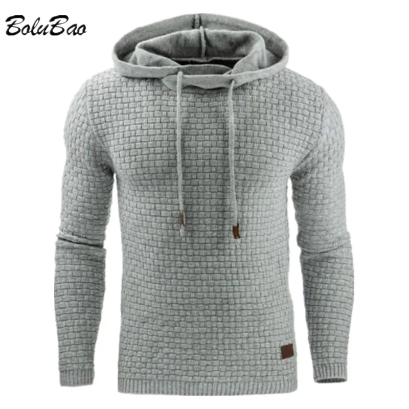 Heren Hoodies Sweatshirts Bolubao Mens Plaid Solid Color Hooded Sweatshirt Tracksak Casual Sportswear American Style Trendy Brand Male 230202