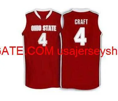 커스텀 남성 청소년 여성 빈티지 #4 Aaron Craft Ohio State Buckeyes College 농구 저지 S-4XL 5XL 사용자 정의 이름 번호 저지