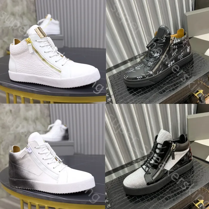 2023 Nouveaux Hommes Femmes Casual Chaussures Zipper Sneakers Designer Chaussures Noir Blanc Velours Rehausser Chaussure De Luxe Haut Bas Plate-forme Formateurs