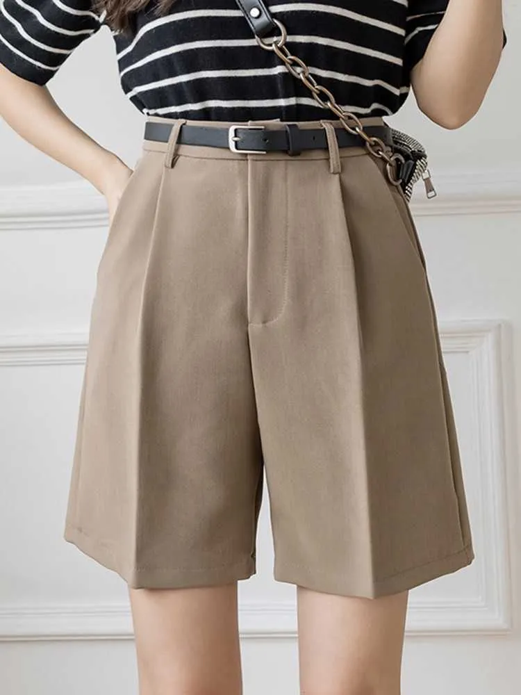 Women's Shorts Women Summer Casual New Arrival 2022 Fashion Korean Style All-match High Wasit Ladies Elegant Tailored Short Pants W1074 Y2302