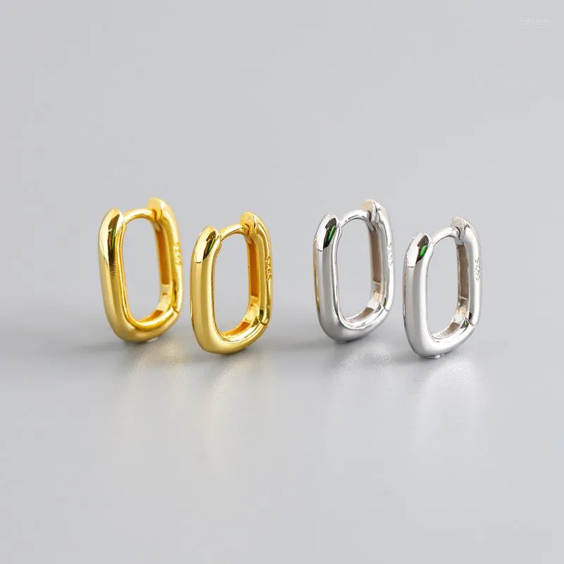 Hoop oorbellen Fashion Charm S925 Silver Earring Unieke Desinger Square Germetric Stud voor verjaardagscadeau