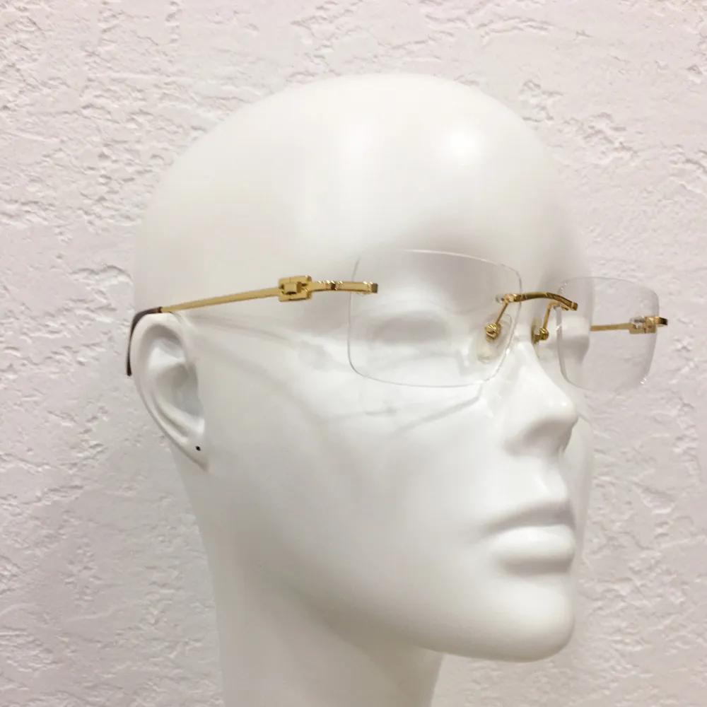 Mens Men Rimless Fashion Glasses With Clear Lenses And Rectangular Rimless Design Includes Box From Jenlsky 43.79 DHgate.Com