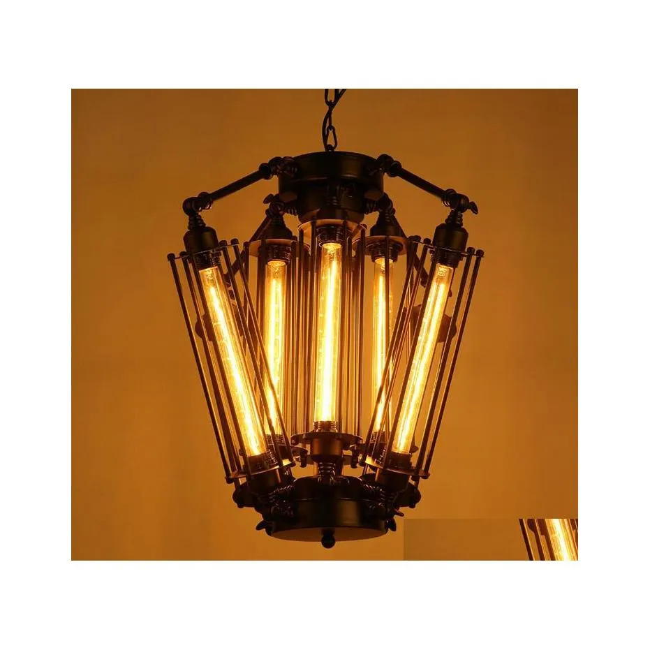 Pendelleuchten Amerikanische Retro-Leuchten Industrielampe Loft Vintage Restaurant Bar Alcatraz Island Edison Lampe Hängebeleuchtung Drop D Dhoro