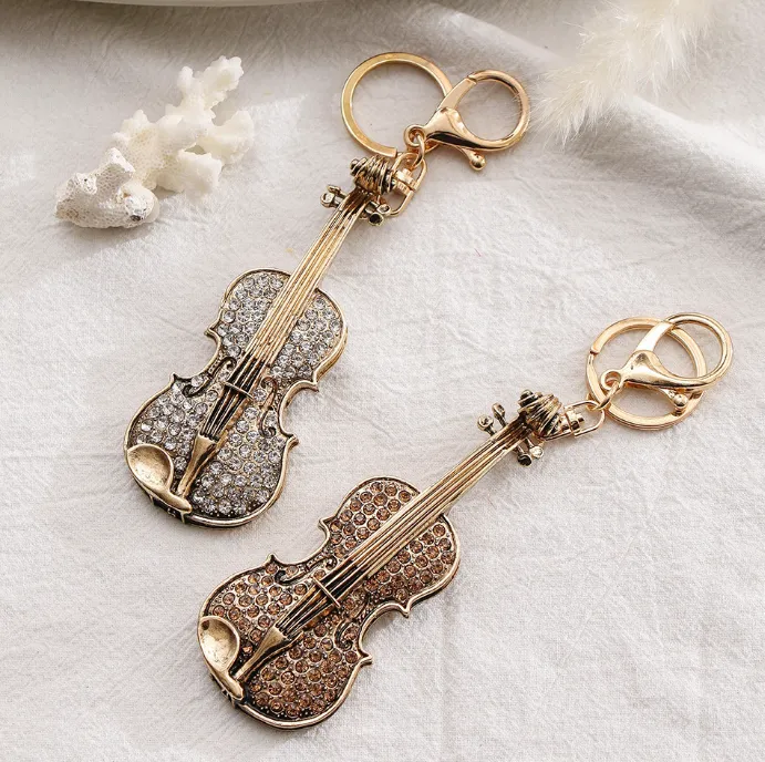 Rhinestone Gitar Şekeri Küçük Hediye Paketi Kolye Alaşım Tarncy Key Zincir Süsleri Küçük Yaratıcı Hediyeler