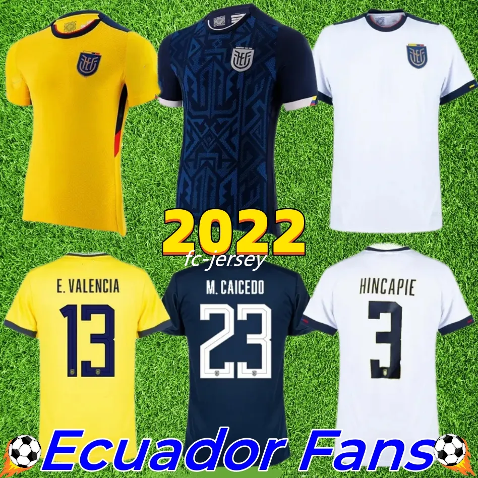 Ecuador FANS TEES 2022 WK voetbalshirts Pervis Estupinan thuis uit derde 22/23 J. Cifuentes Gonzalo Plata Michael Estrada voetbalshirts Sarmiento CAMPANA