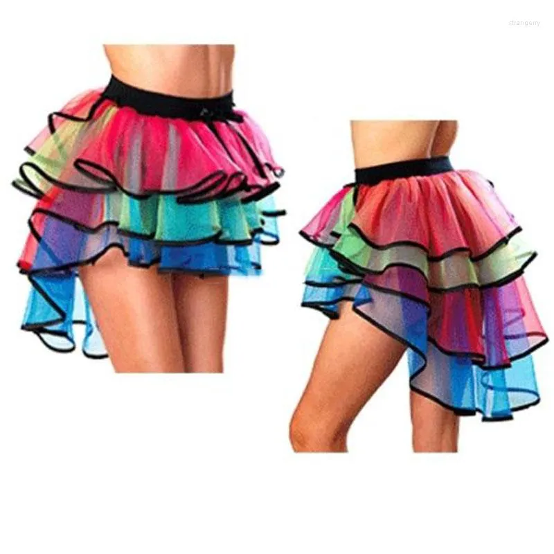 Skirts Ly Fashion Women Lady Colorful Mini Skirt Stage Dancing Halloween Costume Clubwear Ballet Tutu Fancy Mesh M99