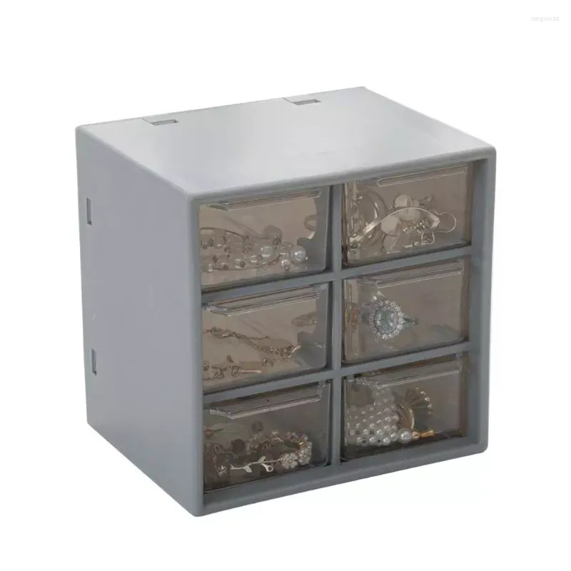 Storage Boxes Container Practical Compartment 3 Colors Cosmetics Lipstick Rack 6 Square Grids Box For School