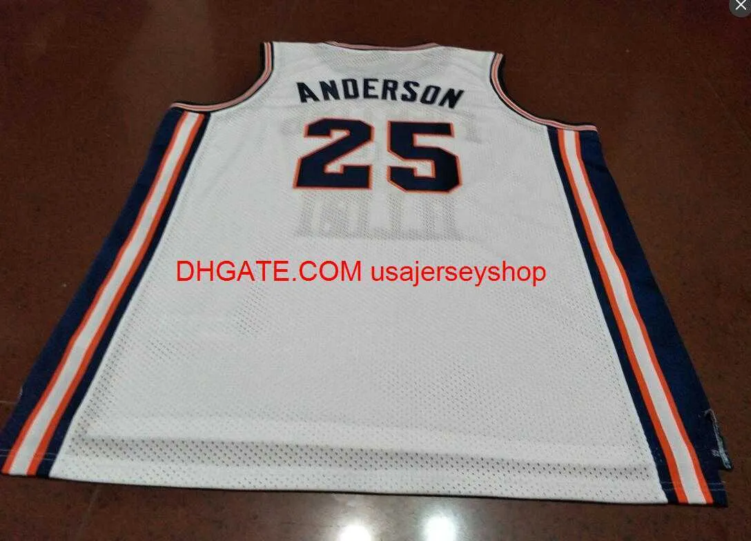 Vintage #25 Kenny Anderson Fighting Illinois Basketball Jersey Size S-4XL 5XL Custom Any Name Number Jersey