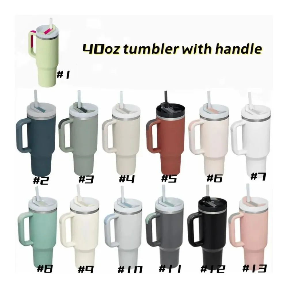 New Style 40oz Stainless Steel Tumblers with handle Water Bottle Portable Outdoor Sports Cup Insulation Travel Vacuum Flask Bottles 20