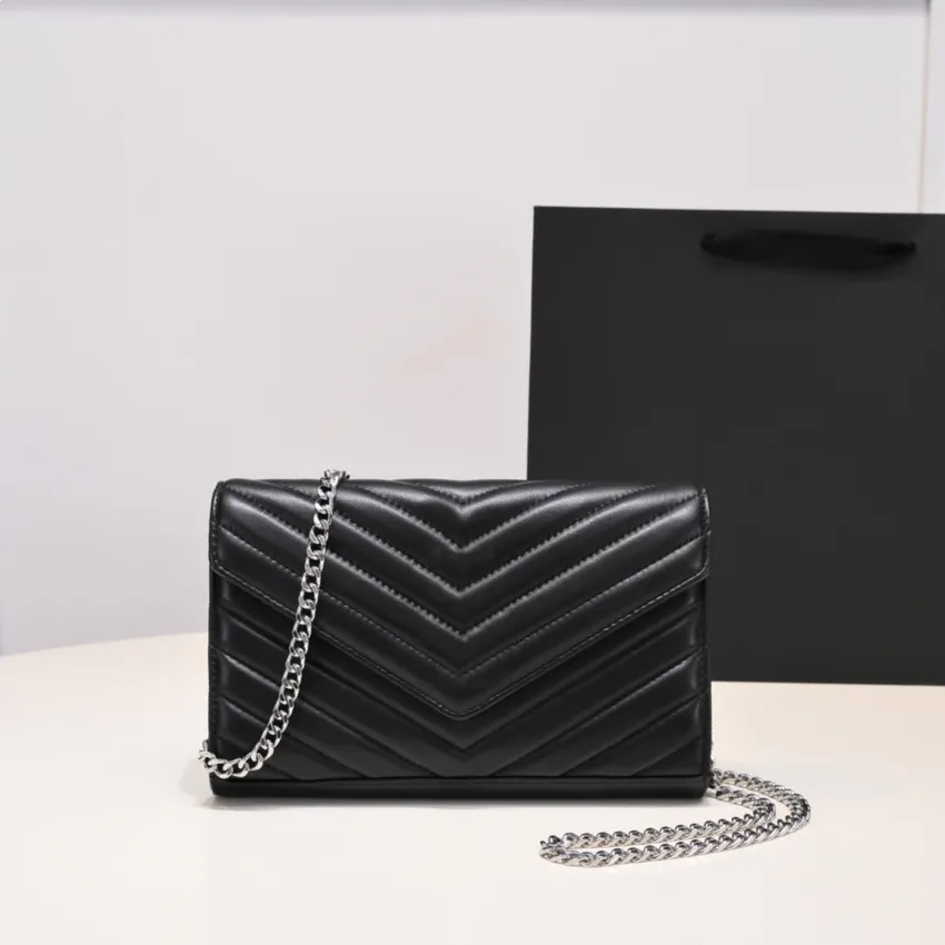 Fashion Handbags Shoulder Luxurys Designer Bags Metal Chain Gold Silver ...